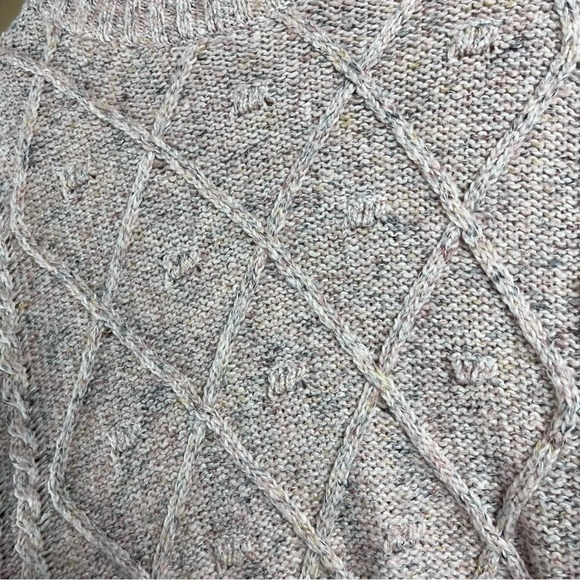 Juniors XL Confetti Cable Knit Sweater Blush Pink Neutral Time And Tru Holiday - Picture 7 of 10